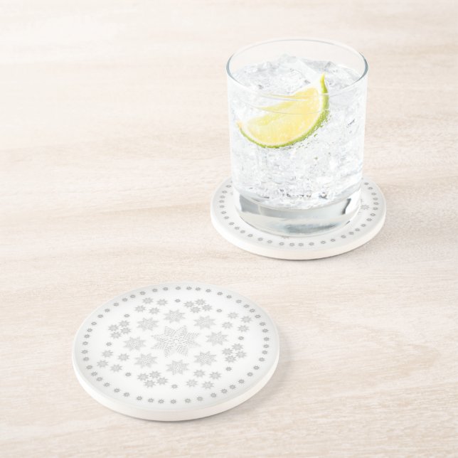 Snowflake Circle Coaster (Side)