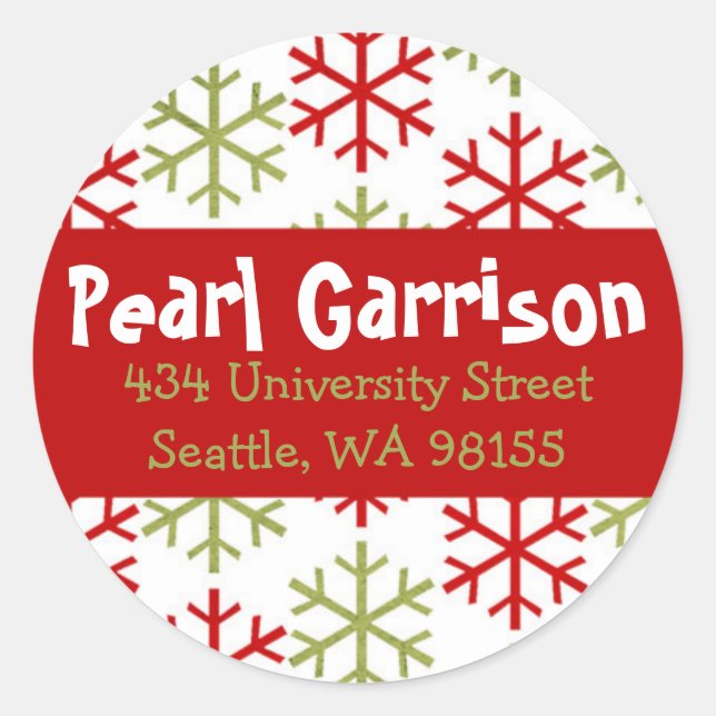 Snowflake Circle Return Address Label (Front)