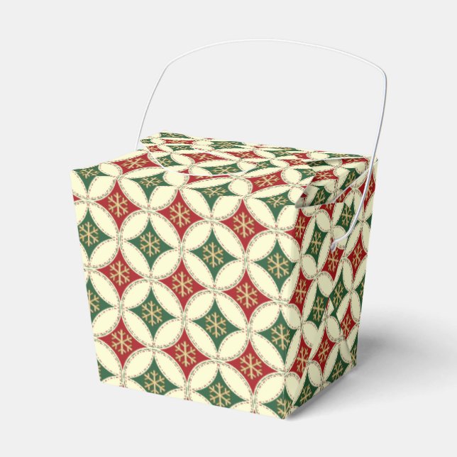 Snowflake Circles-3-PARTY FAVOR BOX,take out Box (Front Side)
