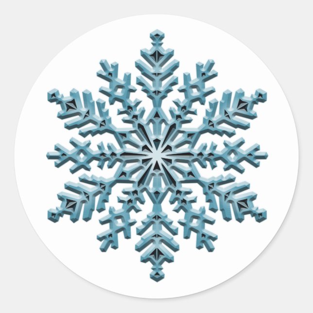 Snowflake Classic Round Sticker (Front)