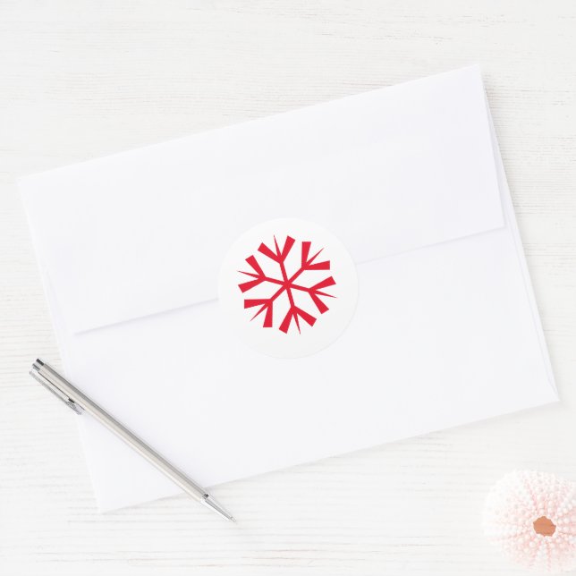 Snowflake Classic Round Sticker (Envelope)