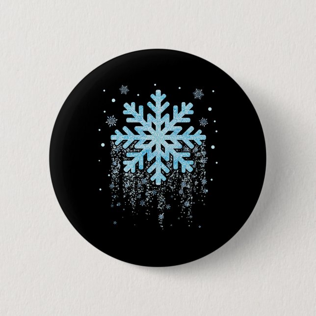 snowflake costume winter christmas matching mens w 2 inch round button (Front)