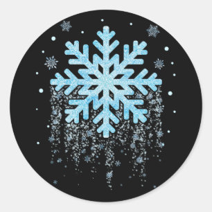 snowflake costume winter christmas matching mens w classic round sticker