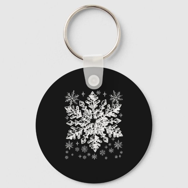 Snowflake Costume Winter Christmas Matching Mens W Keychain (Front)