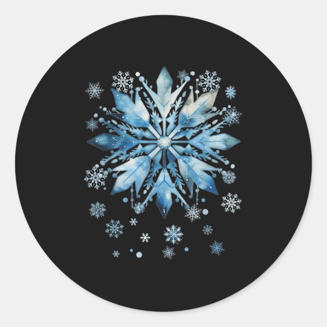 Snowflake Costume Winter Christmas Matching Women  Classic Round Sticker (Front)