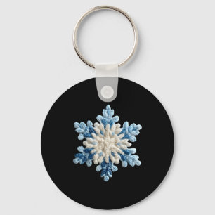 Snowflake Crochet Snow Merry Christmas Xmas Pajama Keychain