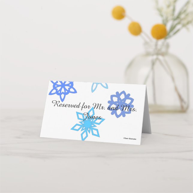Snowflake Customizable Table/Place Card Holder (Front)
