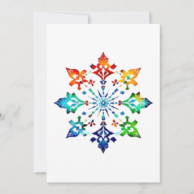 Snowflake Design B - Pen & Ink Holiday Card (Front)
