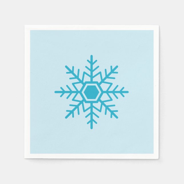 Snowflake Design Blue Napkin (Front)