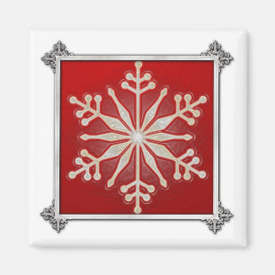 Snowflake Design Christmas Magnet