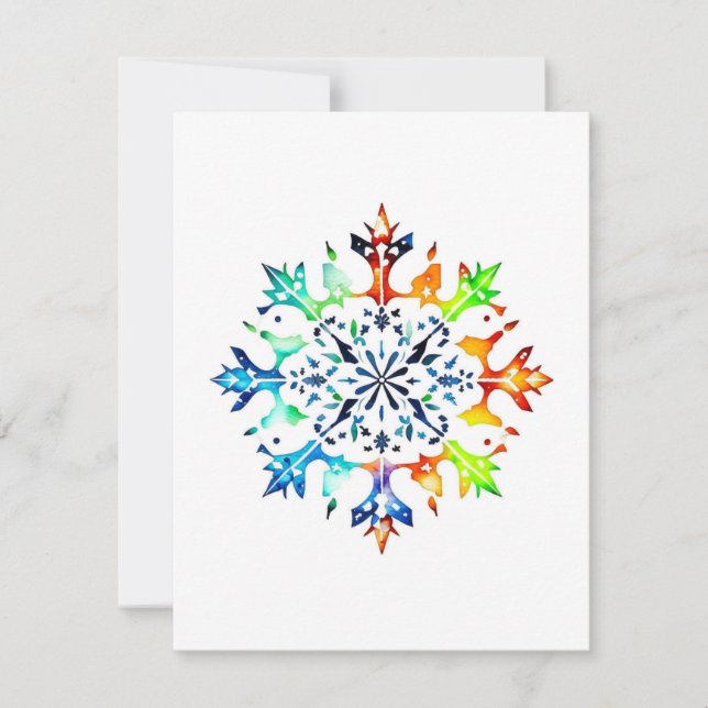 Snowflake Design D - Pen & Ink   Holiday Card (Front)