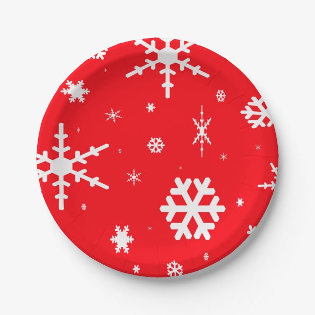 Snowflake Design Paper Plate (Front)