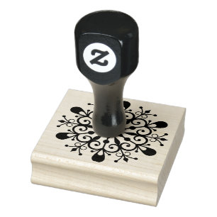 Snowflake Design Wood Art Stamp