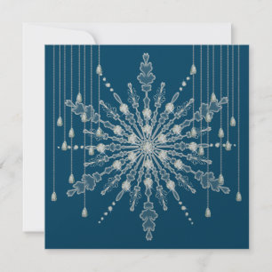 Snowflake diamond elegant winter blue grey