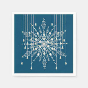 Snowflake diamond elegant winter blue grey napkin