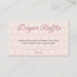 Snowflake Diaper Raffle Girl Baby Shower Enclosure Card