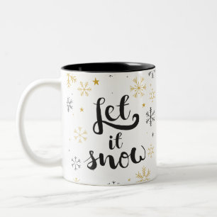 Snowflake Doodles Christmas Art Christmas Graphics Two-Tone Coffee Mug