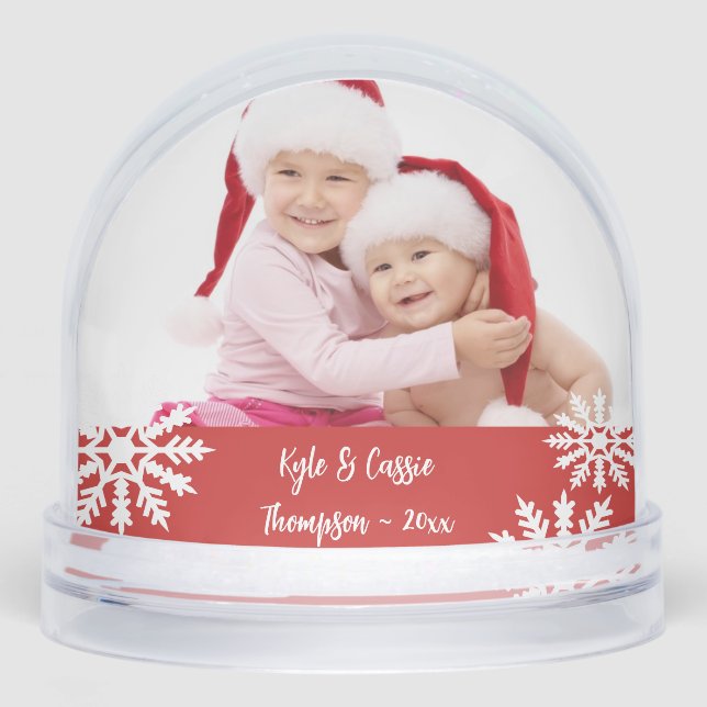 Snowflake Double Photo Snowglobe (Front)