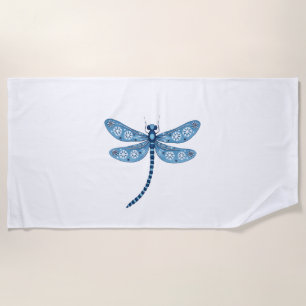 Snowflake Dragonfly Spirit Beach Towel