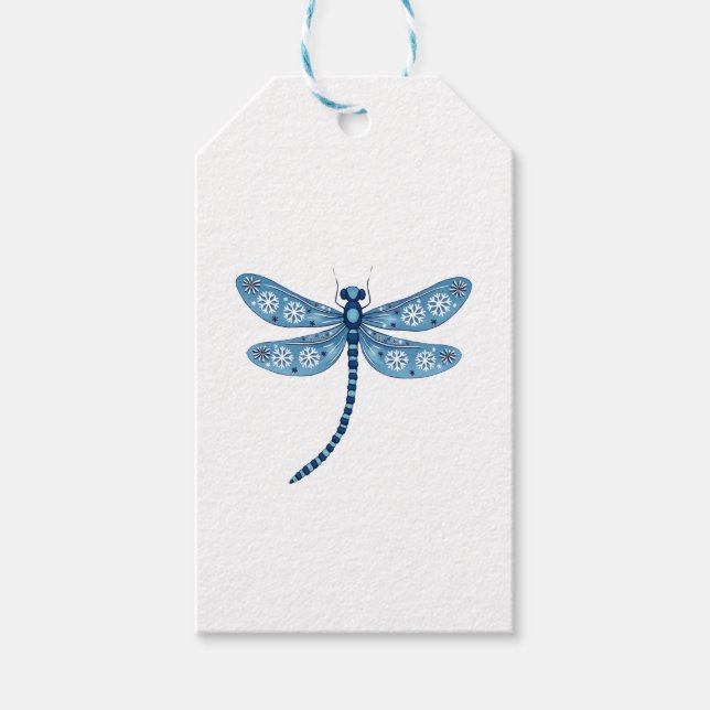 Snowflake Dragonfly Spirit Gift Tags (Front)