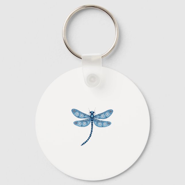 Snowflake Dragonfly Spirit Keychain (Front)