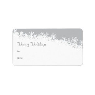 Snowflake Edge Holiday Gift Label