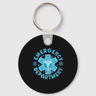Snowflake Emergency Department Winter Er Ed Nurse Keychain
