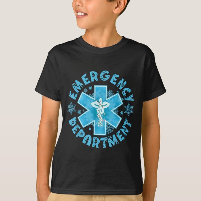 Snowflake Emergency Department Winter Er Ed Nurse  T-Shirt (Front)