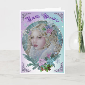 Snowflake fairy Christmas Yule greeting card