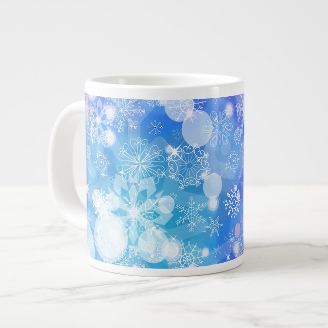 Snowflake Fantasy Large Coffee Mug (Front Left)