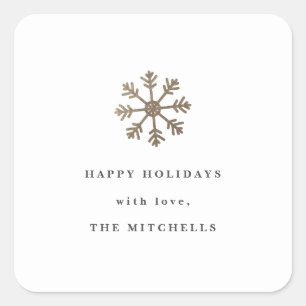 Snowflake faux foil Holiday sticker