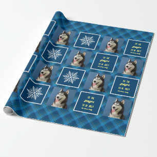 Snowflake & Favorites 2 Photo. Blue.  Wrapping Paper