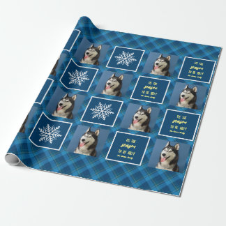 Snowflake & Favourites. Photo. Blue.  Wrapping Paper