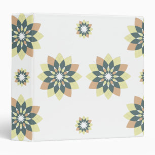 Snowflake Floral Orange Yellow Binder