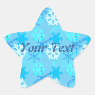 Snowflake Flurry Customizable Star Sticker