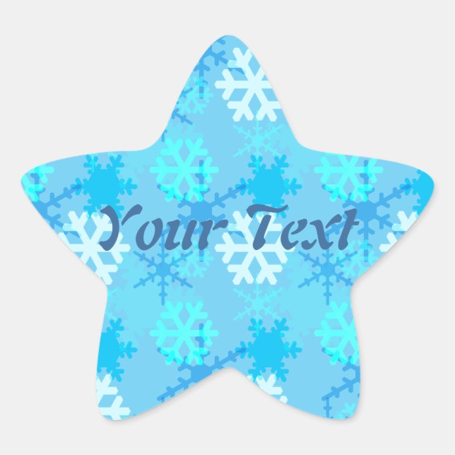 Snowflake Flurry Customizable Star Sticker (Front)