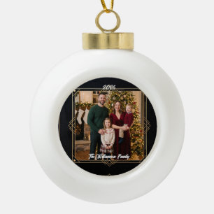 Snowflake Frame Family Photo Christmas Ceramic Ball Christmas Ornament