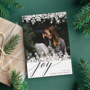 Snowflake Frame   Modern Holiday Photo Card