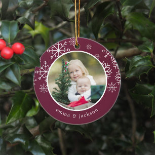 Snowflake Frame Photo Ceramic Ornament