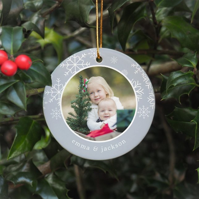 Snowflake Frame | Photo Ceramic Ornament (Creator Uploaded)