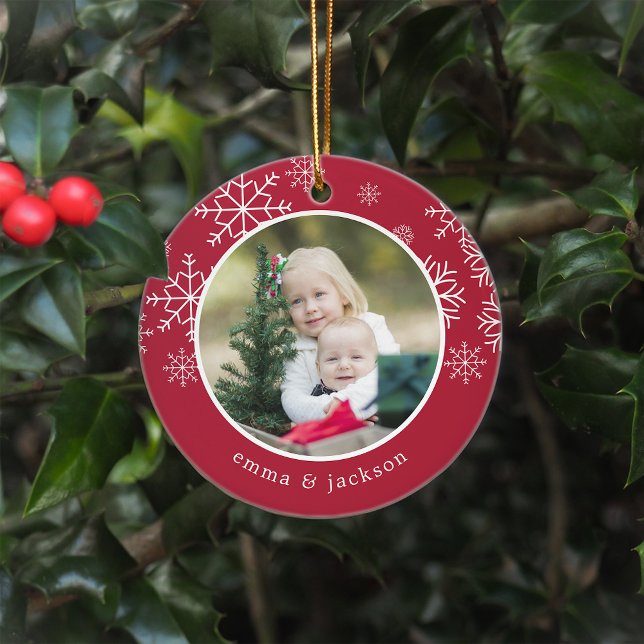 Snowflake Frame | Photo Ceramic Ornament (Creator Uploaded)