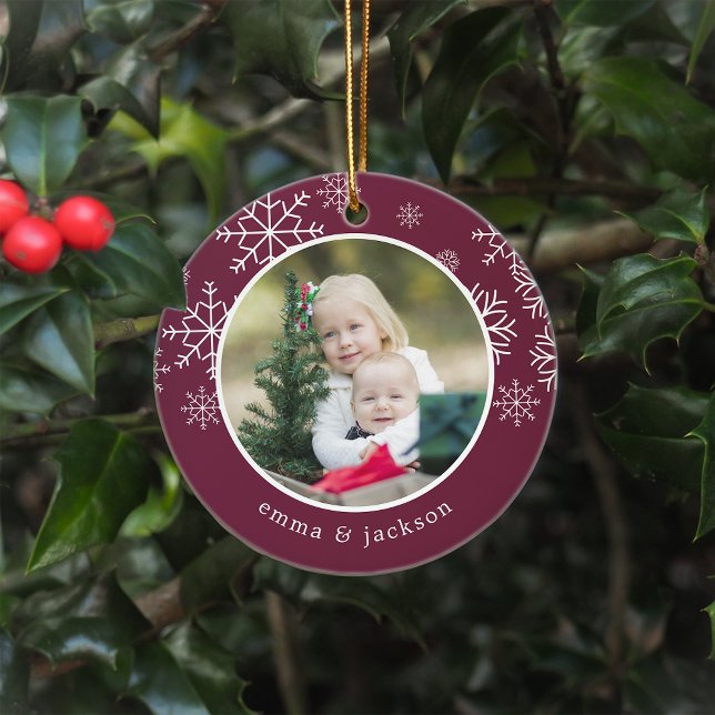 Snowflake Frame | Photo Ceramic Ornament (Creator Uploaded)