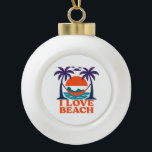 Snowflake Framed Ornament<br><div class="desc">Relax in style with this vibrant beach design featuring a hammock, palm trees, and sunset. Perfect for beach lovers, summer vibes, coastal living, and vacation mode. Great gift for anyone who loves sun, sea, and chill beach days.</div>