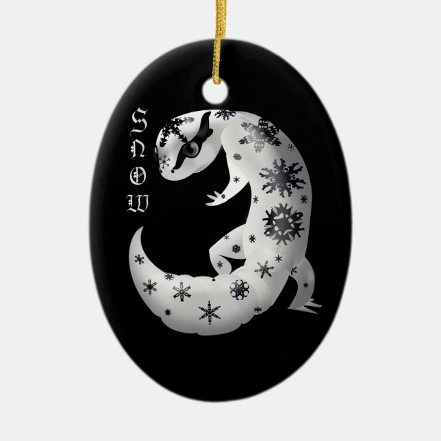 Snowflake Gecko Ornament (Front)