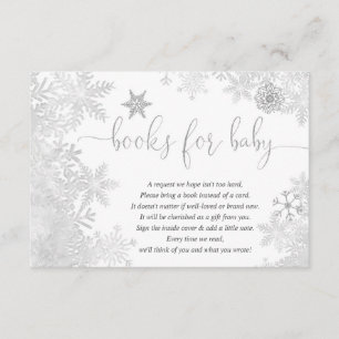Snowflake gender neutral baby shower book request  enclosure card