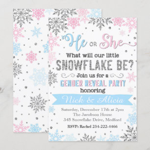 Snowflake Genre Révélation Invitation