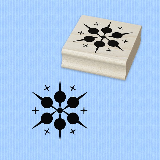 Snowflake Geometric Circles Wood Art Stamp (Snowflake Geometric Circles Design Wood Art Stamp.)