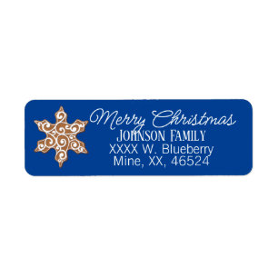 Snowflake Gingerbread Cookie Christmas Label