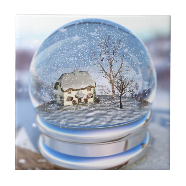 Snowflake Globe Decorative Tile (Front)
