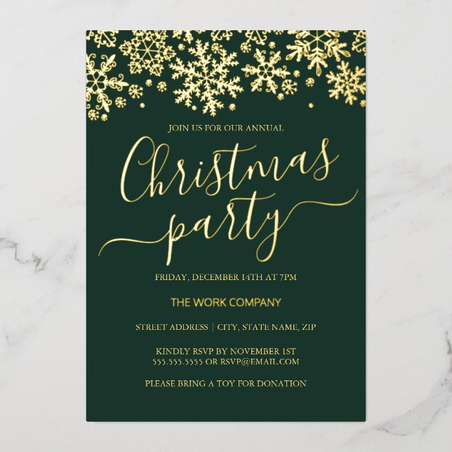 Snowflake Green Corporate Christmas Party  (Front)